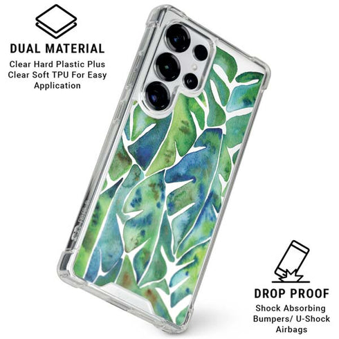 Tropical Leaves by Cat Coq Galaxy S25 Ultra Clear Case