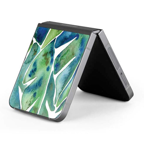 Tropical Leaves by Cat Coq Galaxy Z Flip6 Skin