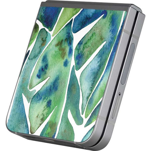Tropical Leaves by Cat Coq Galaxy Z Flip6 Skin