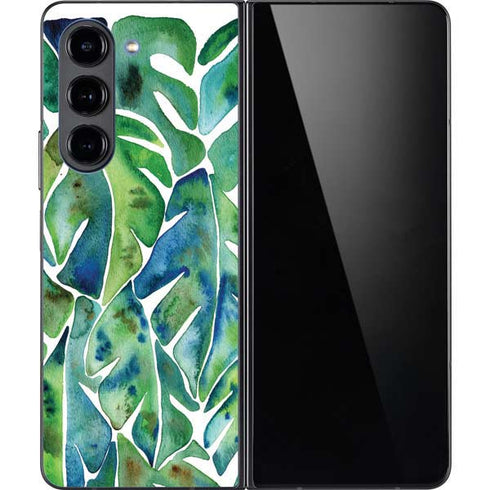 Tropical Leaves by Cat Coq Galaxy Z Fold5 5G Skin