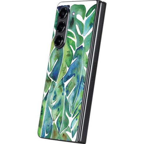 Tropical Leaves by Cat Coq Galaxy Z Fold5 5G Skin