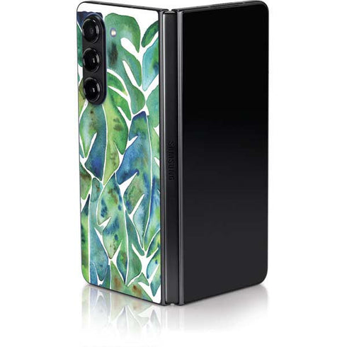 Tropical Leaves by Cat Coq Galaxy Z Fold5 5G Skin