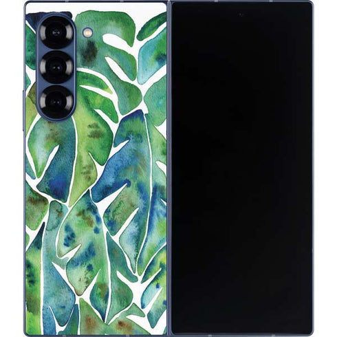 Tropical Leaves by Cat Coq Galaxy Z Fold6 Skin