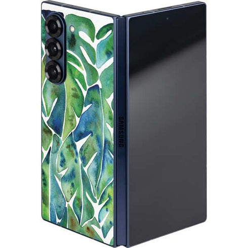 Tropical Leaves by Cat Coq Galaxy Z Fold6 Skin