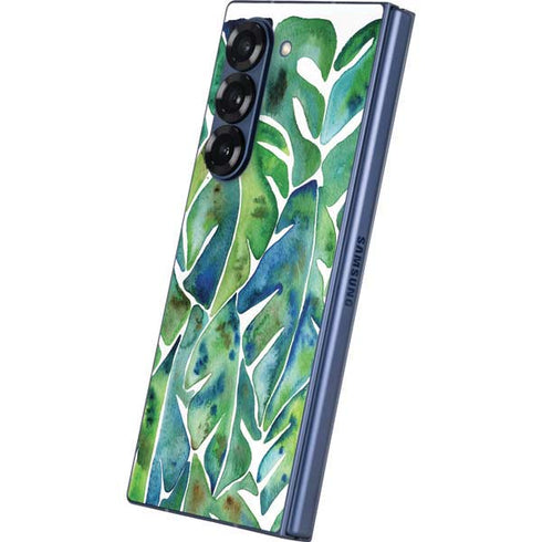 Tropical Leaves by Cat Coq Galaxy Z Fold6 Skin