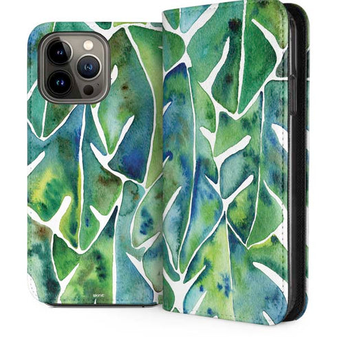 Tropical Leaves by Cat Coq iPhone 14 Pro Max Folio Case