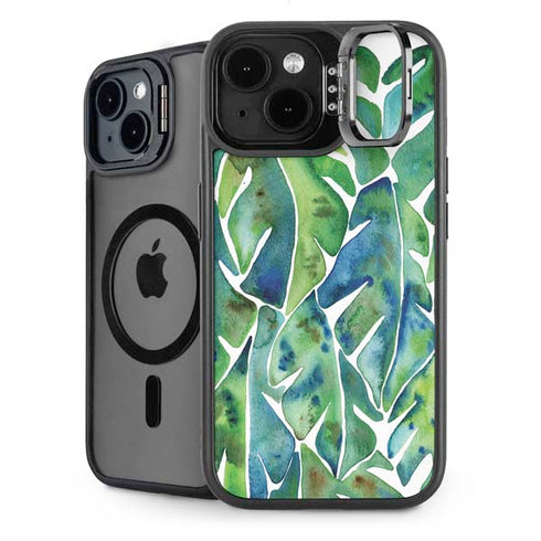 Tropical Leaves by Cat Coq iPhone 15 Kickstand Case