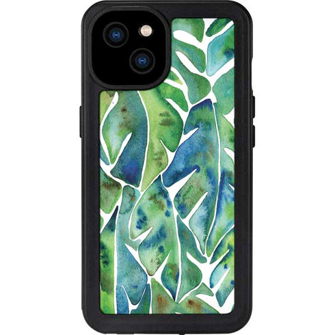 Tropical Leaves by Cat Coq iPhone 15 Plus Waterproof Case