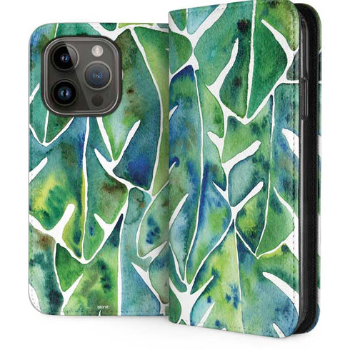 Tropical Leaves by Cat Coq iPhone 15 Pro Folio Case