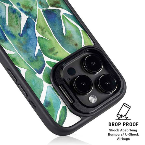 Tropical Leaves by Cat Coq iPhone 15 Pro Kickstand Case