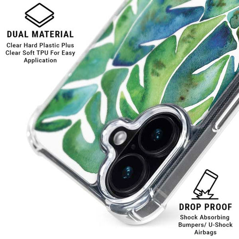 Tropical Leaves by Cat Coq iPhone 16 Clear Case