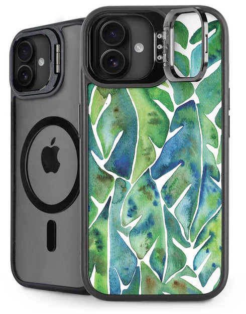Tropical Leaves by Cat Coq iPhone 16 Kickstand Case