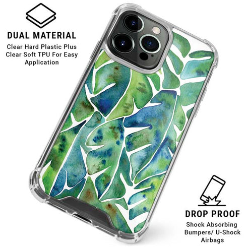 Tropical Leaves by Cat Coq iPhone 16 Pro Clear Case