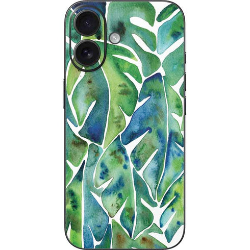 Tropical Leaves by Cat Coq iPhone 16 Skin
