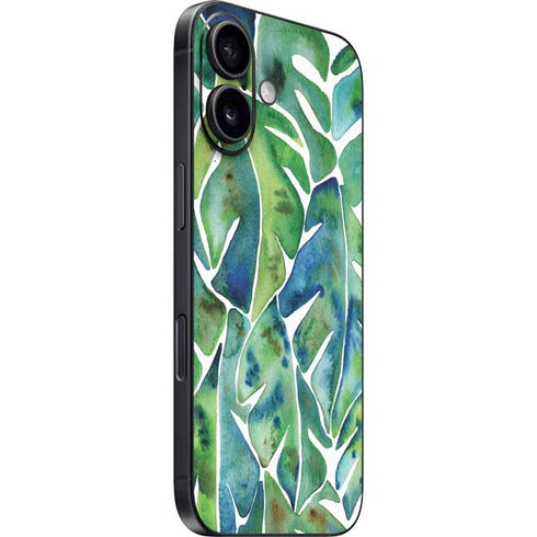 Tropical Leaves by Cat Coq iPhone 16 Skin