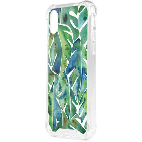 Tropical Leaves by Cat Coq iPhone XS Clear Case