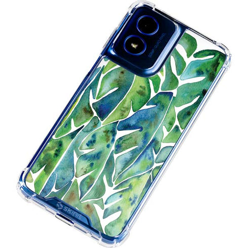 Tropical Leaves by Cat Coq Moto G 5G (2024) Clear Case