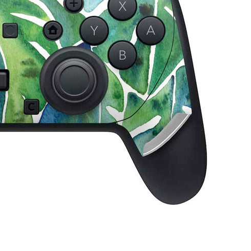 Tropical Leaves by Cat Coq Nintendo Switch 2 (2025) Pro Controller Skin