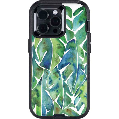 Tropical Leaves by Cat Coq Otterbox Defender iPhone Skin