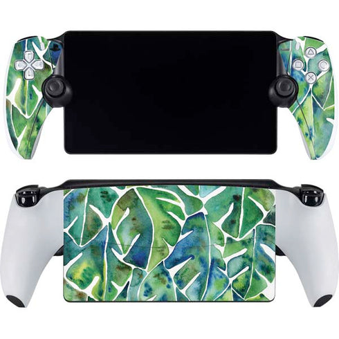 Tropical Leaves by Cat Coq PlayStation Portal Remote Player Skin