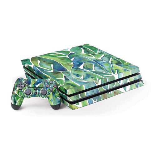 Tropical Leaves by Cat Coq PlayStation PS4 Skins