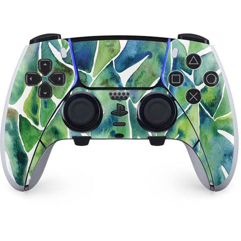 Cat Coq Tropical Leaves PS5 DualSense Edge Pro Controller Skin