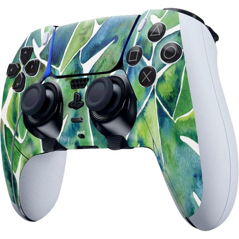 Cat Coq Tropical Leaves PS5 DualSense Edge Pro Controller Skin