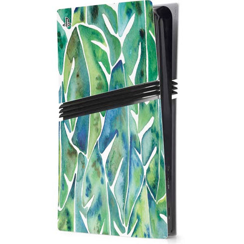Tropical Leaves by Cat Coq PS5 Pro Console Skin