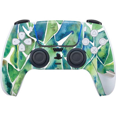 Tropical Leaves by Cat Coq PS5 Pro Disk Bundle Skin