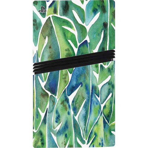 Tropical Leaves by Cat Coq PS5 Pro Disk Console Skin