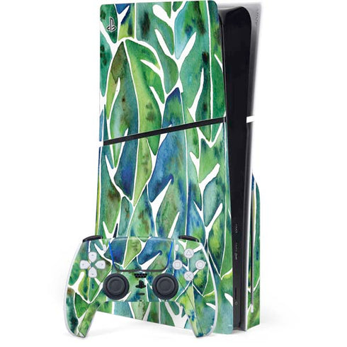 Tropical Leaves by Cat Coq PlayStation PS5 Skins