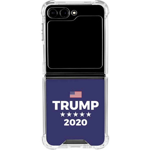 Trump 2020 Blue Galaxy Z Flip6 Clear Case