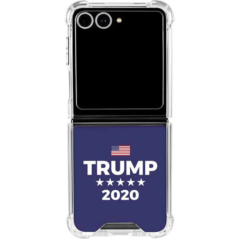 Trump 2020 Blue Galaxy Z Flip7 Clear Case