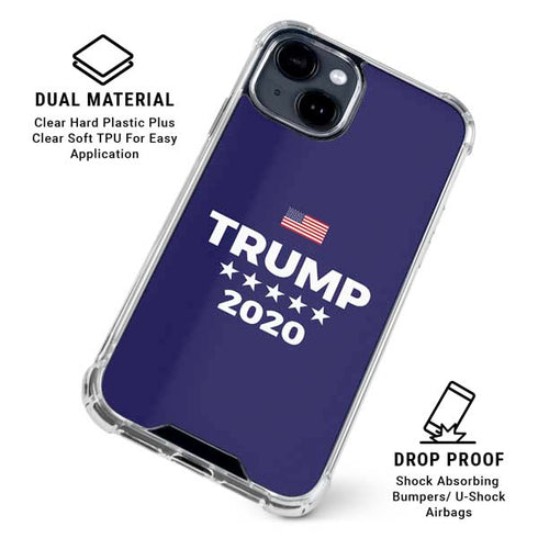 Trump 2020 Blue iPhone 15 Clear Case