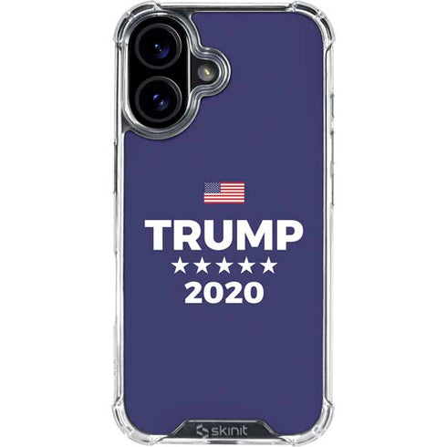 Trump 2020 Blue iPhone 16 Clear Case