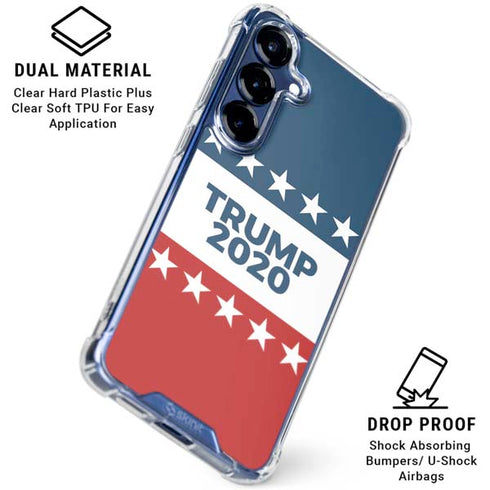 Trump 2020 Red White and Blue Galaxy S25 Plus Clear Case