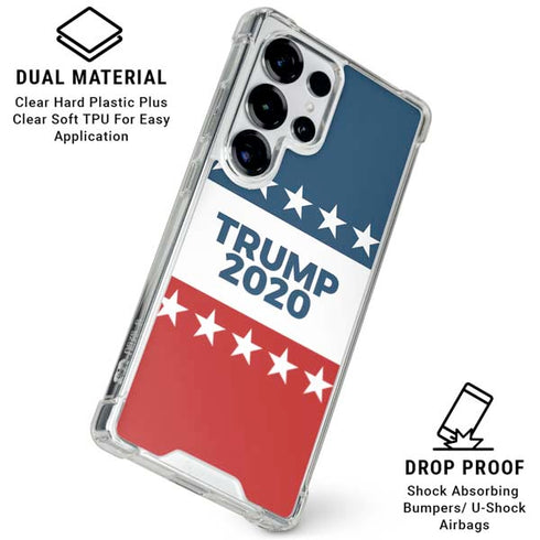 Trump 2020 Red White and Blue Galaxy S25 Ultra Clear Case