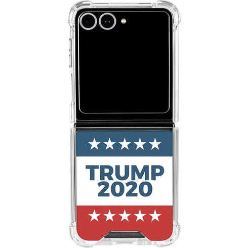 Trump 2020 Red White and Blue Galaxy Z Flip7 Clear Case