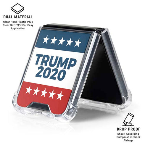 Trump 2020 Red White and Blue Galaxy Z Flip7 Clear Case