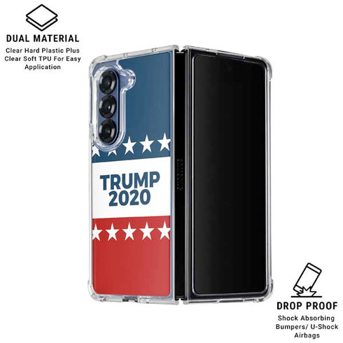 Trump 2020 Red White and Blue Galaxy Z Fold6 Clear Case
