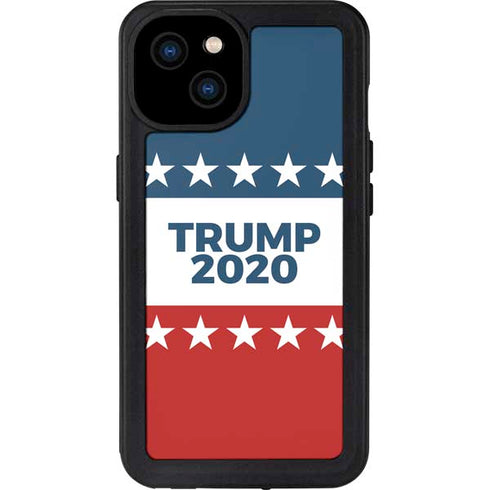 Trump 2020 Red White and Blue iPhone 15 Plus Waterproof Case