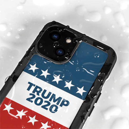 Trump 2020 Red White and Blue iPhone 15 Plus Waterproof Case