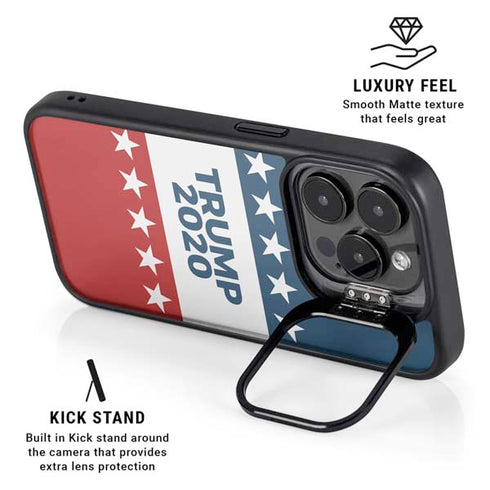 Trump 2020 Red White and Blue iPhone 15 Pro Kickstand Case