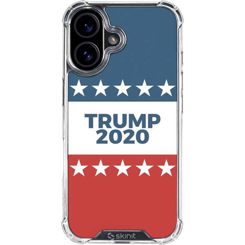 Trump 2020 Red White and Blue iPhone 16 Clear Case