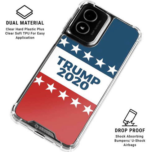 Trump 2020 Red White and Blue Moto G Power 5G (2024) Clear Case