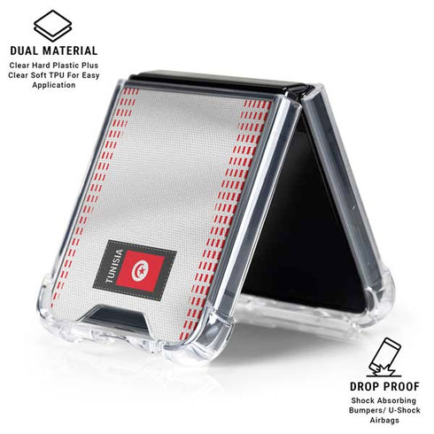 Tunisia Soccer Flag Galaxy Z Flip6 Clear Case