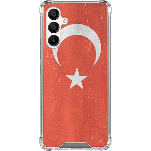 Turkish Flag Distressed Galaxy A16 5G Clear Case