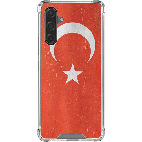 Turkish Flag Distressed Galaxy A17 Clear Case