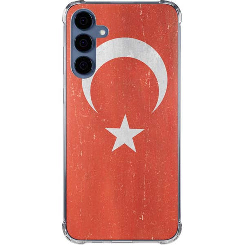 Turkish Flag Distressed Galaxy A55 5G Clear Case