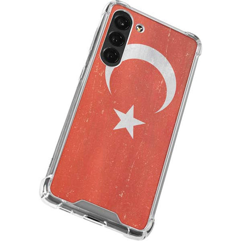 Turkish Flag Distressed Galaxy S24 FE Clear Case
